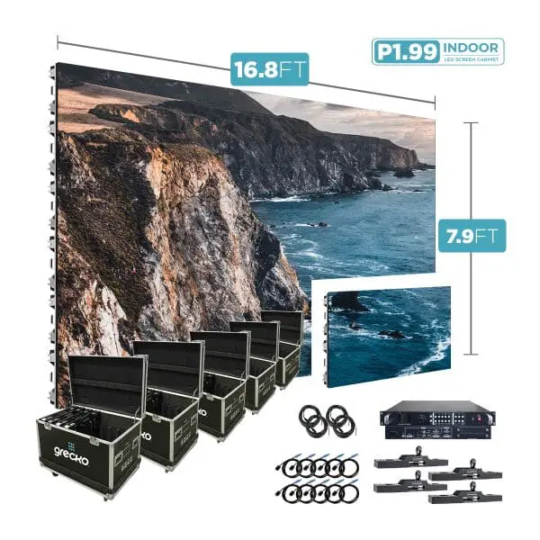 Led Video Wall NovaStar P1.99mm 16.8' x 7.9' Indoor Turn-Key LED System 40 Panels