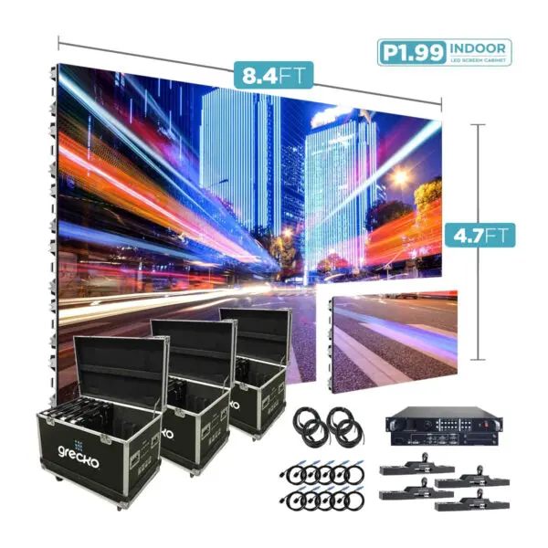 Led Video Wall NovaStar P1.99mm 8.4' x 4.7' Indoor Turn-Key LED System 12 Panels