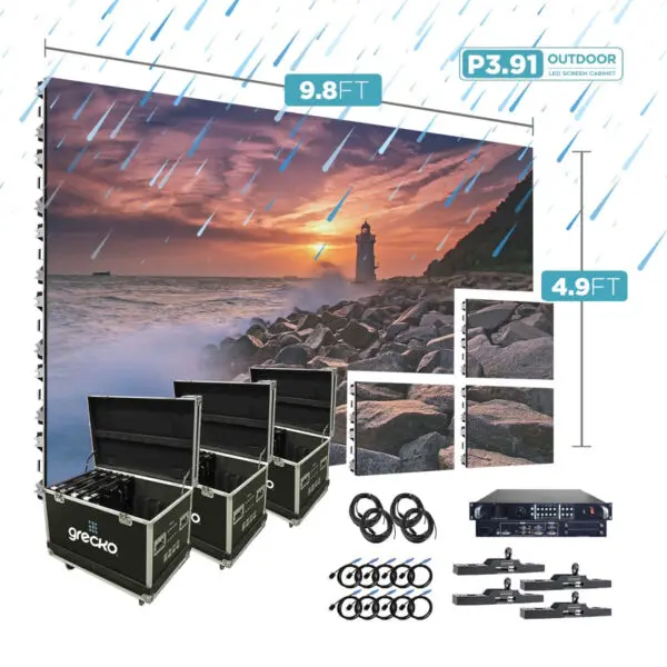 Led Video Wall NovaStar P3.91mm 9.8' x 4.9' Outdoor Turn-Key LED System 18 Panels