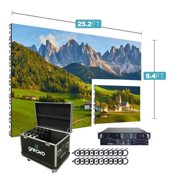 Led Video Wall NovaStar P4mm 25.2 x 9.4' Indoor 960x960 Turn-Key LED System 24 Panels