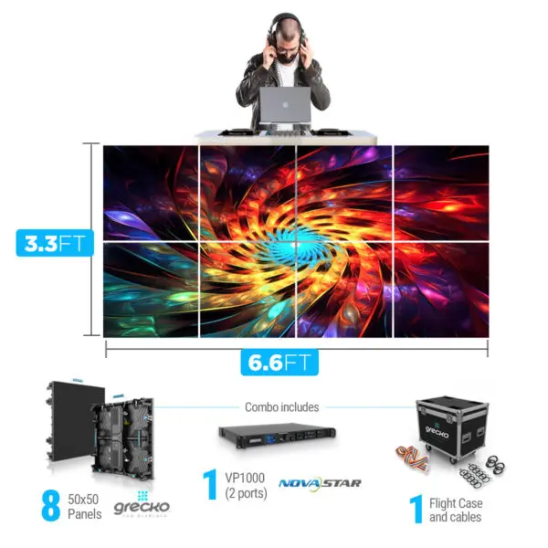 Led Video Wall NovaStar P3.91mm 6.6′ x 3.3′ Outdoor Turn-Key LED System 8 Panels