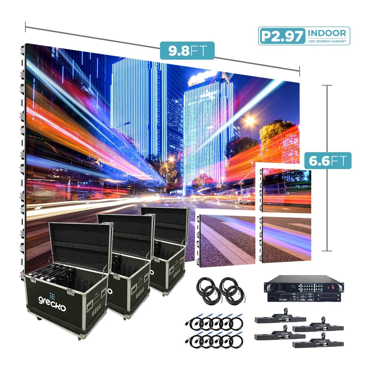 Led Video Wall NovaStar P2.97mm 9.8' x 6.6' Indoor Turn-Key LED System 24  Panels - TechLed
